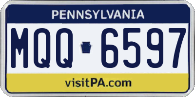 PA license plate MQQ6597