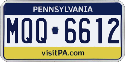 PA license plate MQQ6612