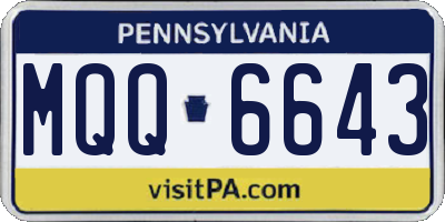 PA license plate MQQ6643