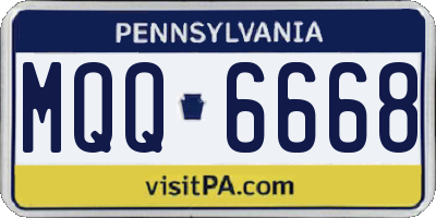 PA license plate MQQ6668