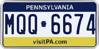 PA license plate MQQ6674