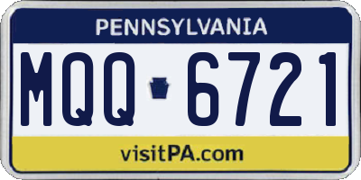PA license plate MQQ6721