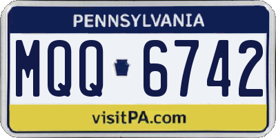 PA license plate MQQ6742