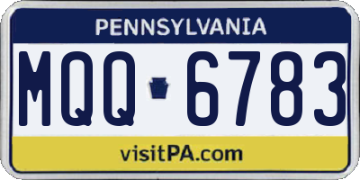 PA license plate MQQ6783