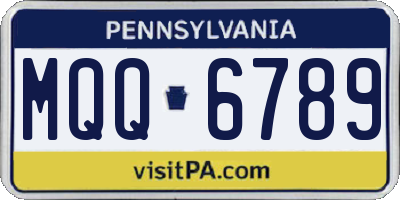 PA license plate MQQ6789