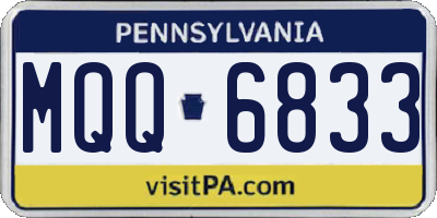 PA license plate MQQ6833