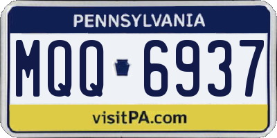 PA license plate MQQ6937