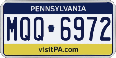 PA license plate MQQ6972