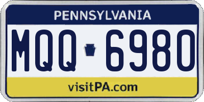 PA license plate MQQ6980