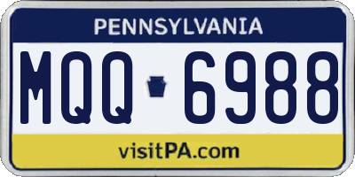 PA license plate MQQ6988
