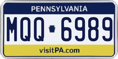 PA license plate MQQ6989