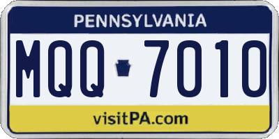 PA license plate MQQ7010