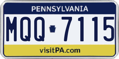 PA license plate MQQ7115