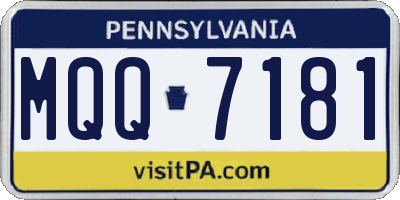PA license plate MQQ7181