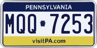 PA license plate MQQ7253