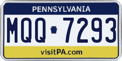 PA license plate MQQ7293