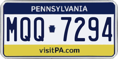 PA license plate MQQ7294