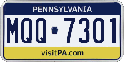 PA license plate MQQ7301