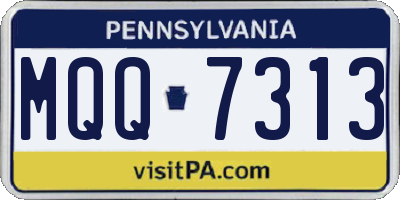 PA license plate MQQ7313