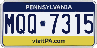 PA license plate MQQ7315