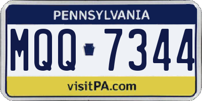 PA license plate MQQ7344