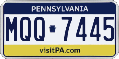 PA license plate MQQ7445
