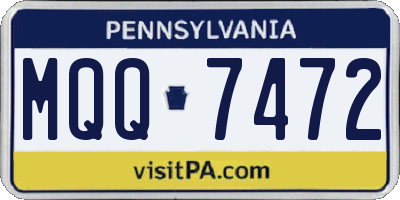 PA license plate MQQ7472
