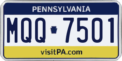 PA license plate MQQ7501