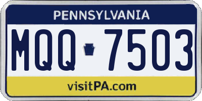 PA license plate MQQ7503