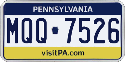 PA license plate MQQ7526