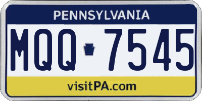 PA license plate MQQ7545