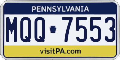 PA license plate MQQ7553