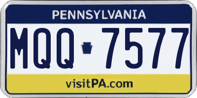 PA license plate MQQ7577