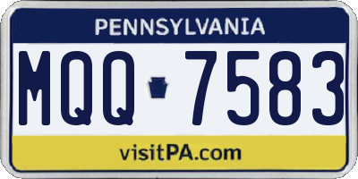 PA license plate MQQ7583