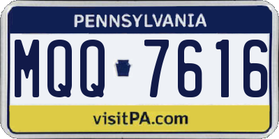 PA license plate MQQ7616