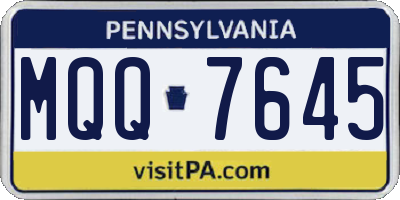 PA license plate MQQ7645