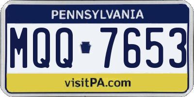 PA license plate MQQ7653