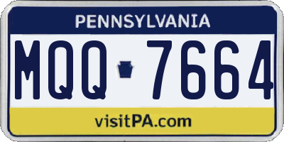 PA license plate MQQ7664