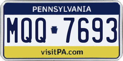 PA license plate MQQ7693