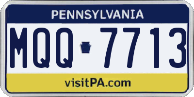 PA license plate MQQ7713