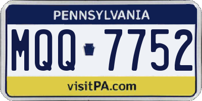 PA license plate MQQ7752