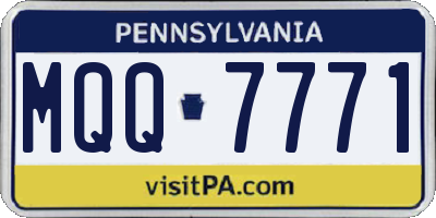PA license plate MQQ7771
