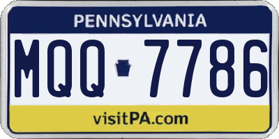 PA license plate MQQ7786