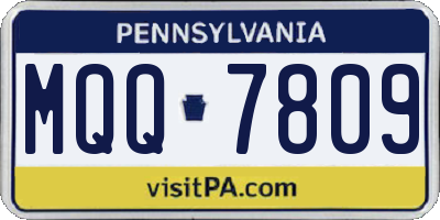 PA license plate MQQ7809