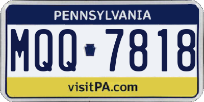 PA license plate MQQ7818