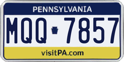 PA license plate MQQ7857