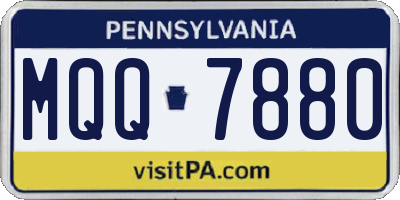 PA license plate MQQ7880