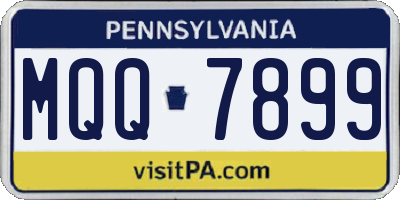 PA license plate MQQ7899