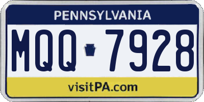 PA license plate MQQ7928