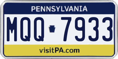 PA license plate MQQ7933
